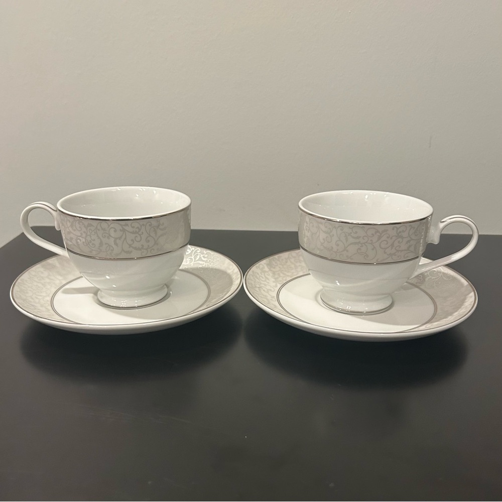 Mikasa Parchment (China) L3438 Footed Cup & Saucer Set of 2 (3 sets available)